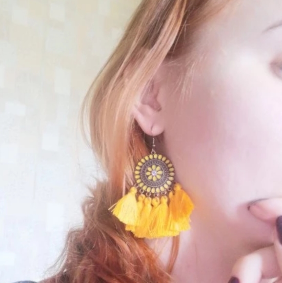 3 Pair Set Bohemian Tribal Tassel Dangle E… - Picture 7 of 7